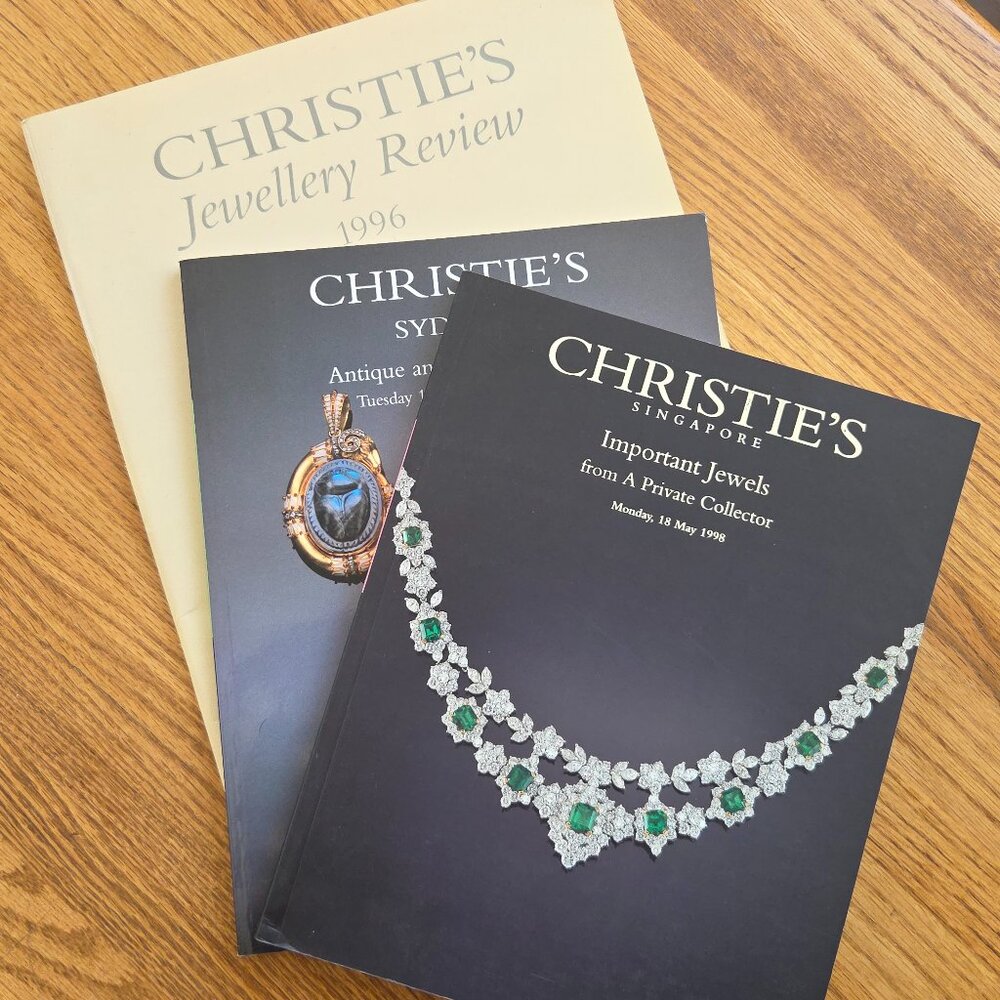 3 Vintage Christie's Jewellery Auction Catalogues, Including Jewellery Review
